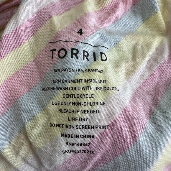 2/$30 Torrid Striped Surpliced Sleeveless Jumpsuit Super Soft Pink Multi #A1240 - Picture 6 of 9